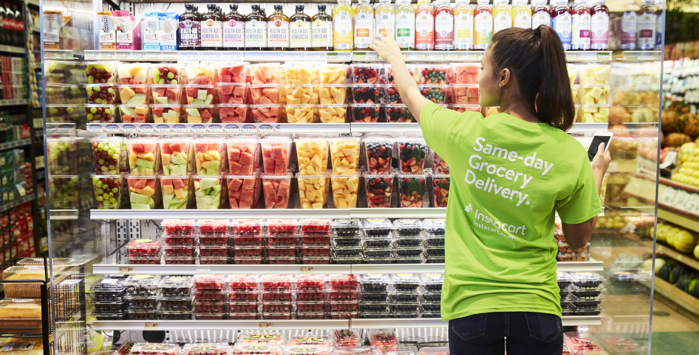 Instacart shopper in the grocery store